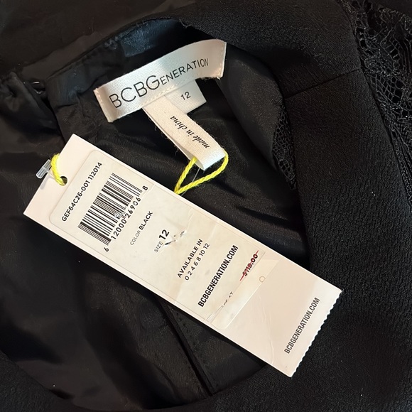 BCBG Size 12 LBD Fit-N-Flair CutOut Lace Apron Pencil Dress Elegant Sexy $299NEW - Picture 8 of 16